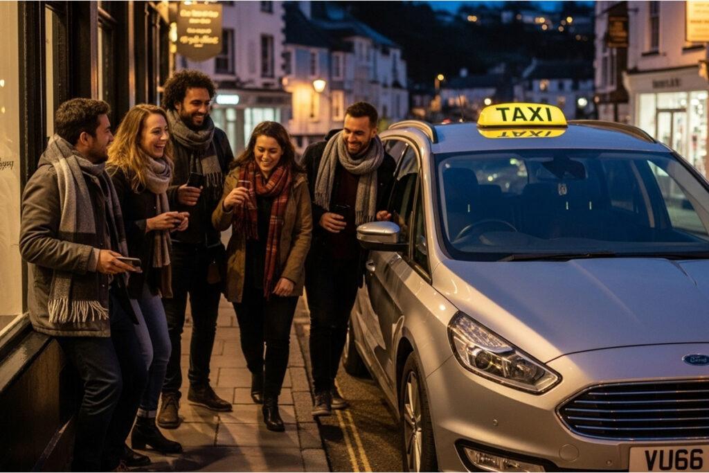 Totnes nightlife taxi after bar visit