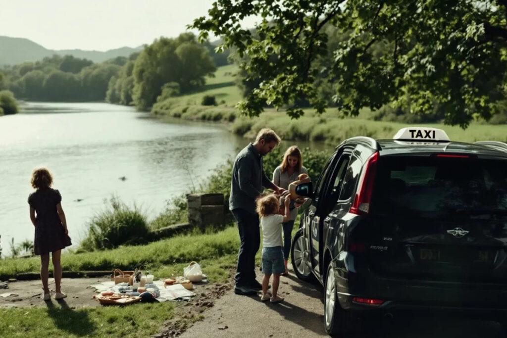 Totnes taxi family day out by the River Dart