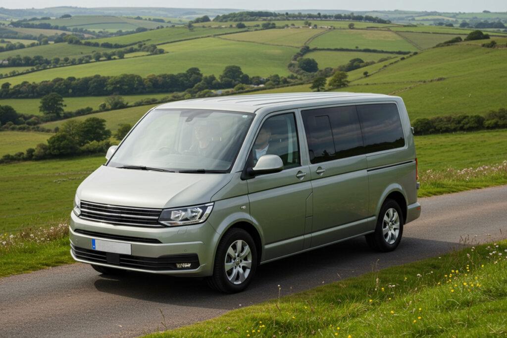 minibus ride through Totnes countryside